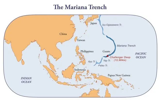 The Mariana Trench map