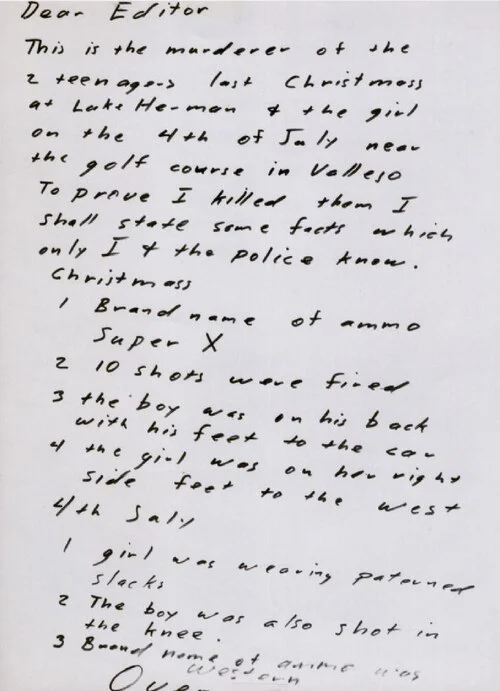 黄道十二宫杀手的第一封信