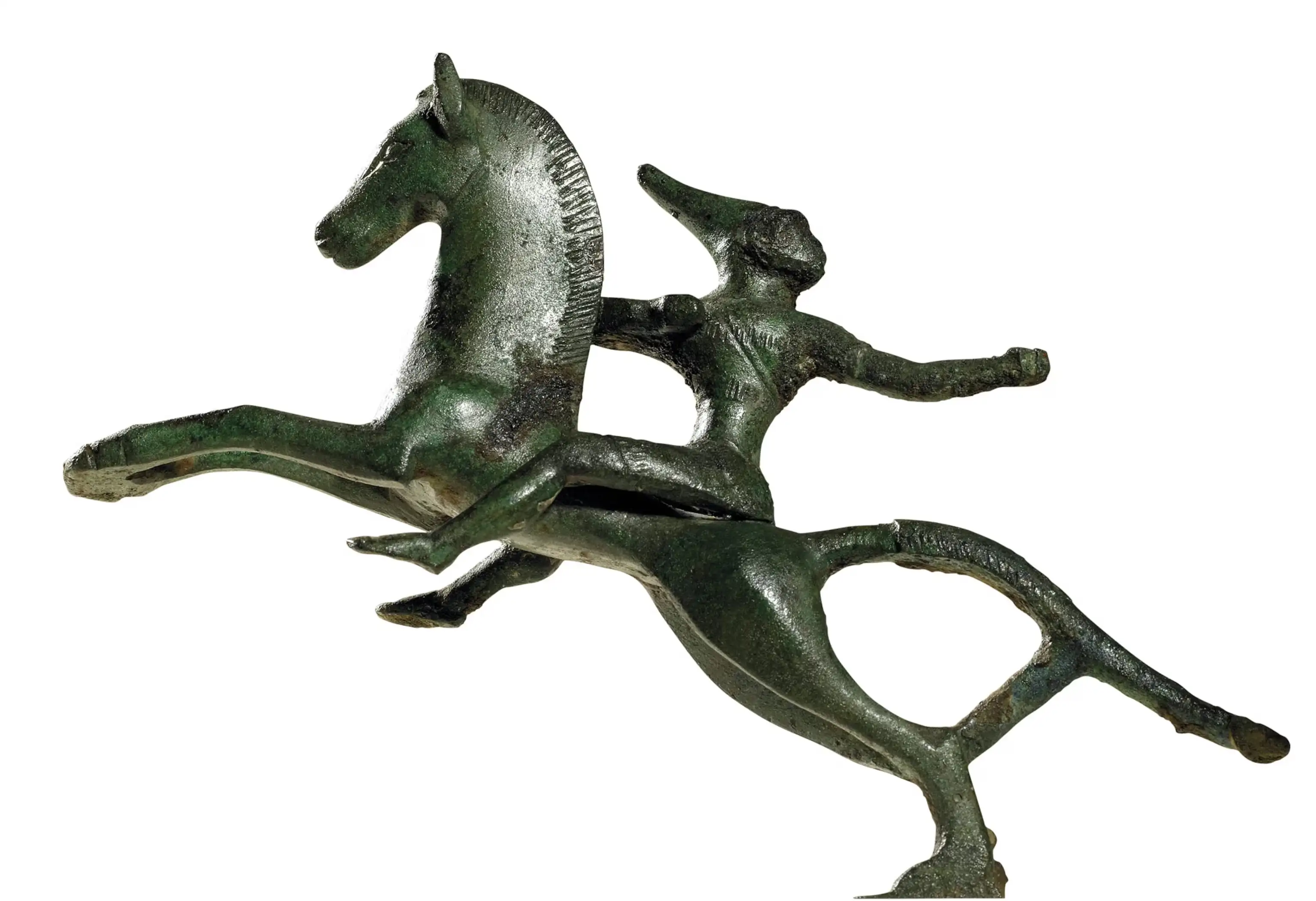 博物馆中展示的斯基泰女战士骑马雕像