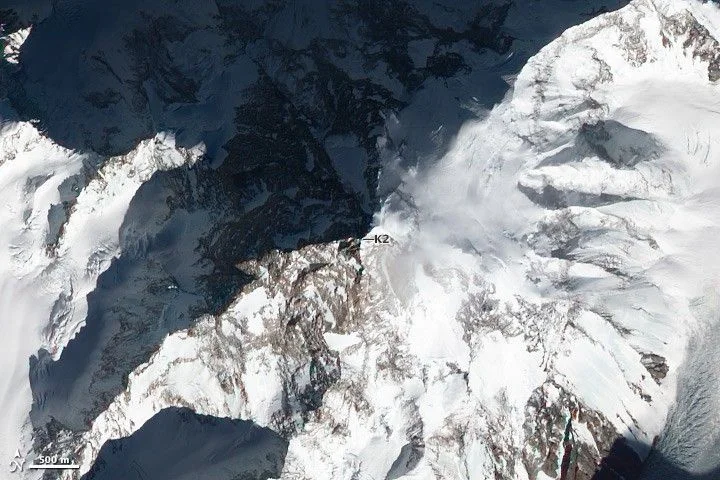 从太空俯瞰K2及周边